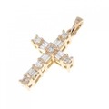 K18PG クロス ダイヤモンド ペンダント 0.25CT