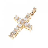 K18PG クロス ダイヤモンド ペンダント 0.25CT