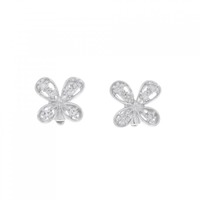 K18WG バタフライ ダイヤモンド ピアス 0.12CT