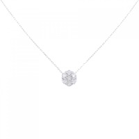 K18WG フラワー ダイヤモンド ネックレス 0.20CT