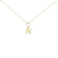 K18YG イニシャルN ダイヤモンド ネックレス 0.01CT