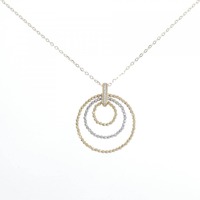 K18YG/K18WG ダイヤモンド ネックレス 0.09CT