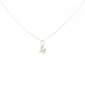 K18YG イニシャルM ダイヤモンド ネックレス 0.01CT