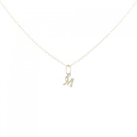 K18YG イニシャルM ダイヤモンド ネックレス 0.01CT