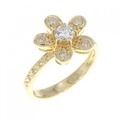 K18YG フラワー ダイヤモンド リング 0.21CT