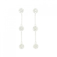 K18WG フラワー ダイヤモンド ピアス 0.90CT