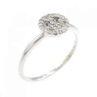 K18WG スマイル ダイヤモンド リング 0.12CT