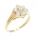 K18YG フラワー ダイヤモンド リング 0.54CT