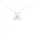 【新品】K18YG ベア ダイヤモンド ネックレス 0.05CT
