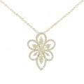 K18YG フラワー ダイヤモンド ネックレス 1.00CT