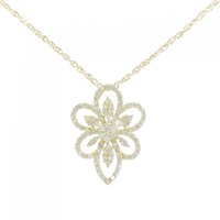 K18YG フラワー ダイヤモンド ネックレス 1.00CT