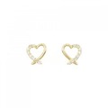 【新品】K18YG ハート ダイヤモンド ピアス 0.20CT