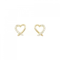 【新品】K18YG ハート ダイヤモンド ピアス 0.20CT