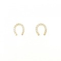K18PG ホースシュー ダイヤモンド ピアス 0.10CT