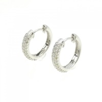 K18WG フープ ダイヤモンド ピアス 0.52CT