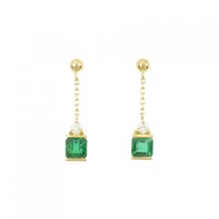 K18YG エメラルド ピアス 1.05CT