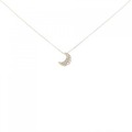 K18YG パヴェ ムーン ダイヤモンド ネックレス 0.05CT
