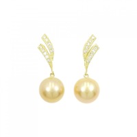 K18YG 白蝶パール ピアス 10mm