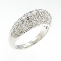 K18WG パヴェ ダイヤモンド リング 1.42CT