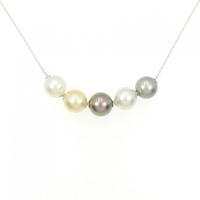 K18WG 白蝶パール ネックレス