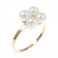 K18YG フラワー 淡水パール リング