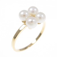 K18YG フラワー 淡水パール リング