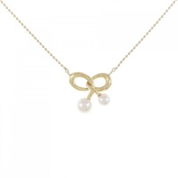 K18YG リボン アコヤパール ネックレス