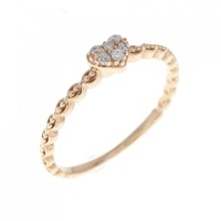 K10PG ハート ダイヤモンド リング 0.03CT