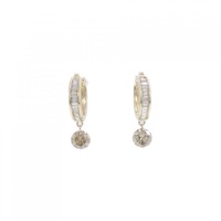 K18YG フープ ダイヤモンド ピアス 0.98CT