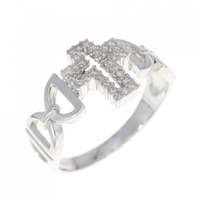 K18WG クロス ダイヤモンド リング 0.13CT