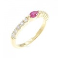 K18YG ルビー リング 0.17CT