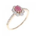 K18PG コンクパール リング 0.34CT