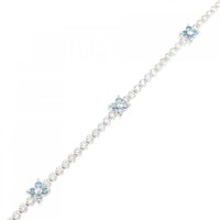 K18WG フラワー ダイヤモンド ブレスレット 0.90CT
