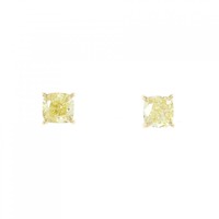 K18YG ダイヤモンド ピアス 0.506CT 0.507CT FY SI2 クッションカット