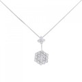 K18WG フラワー ダイヤモンド ネックレス 0.6CT