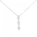 K18WG スリーストーン ダイヤモンド ネックレス 1.00CT