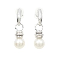 K18WG 2WAY 白蝶パール イヤリング 9.8mm