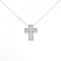K18WG クロス ダイヤモンド ネックレス 2.00CT