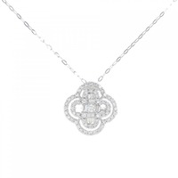 K18WG フラワー ダイヤモンド ネックレス 0.40CT