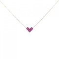 K18YG ハート ルビー ネックレス 0.28CT