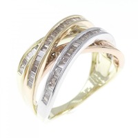 K18スリーカラー ダイヤモンド リング 0.80CT