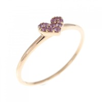 K10PG ハート サファイヤ リング 拡散処理未検査