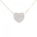 K18PG/K18WG ハート パヴェ ダイヤモンド ネックレス 1.10CT