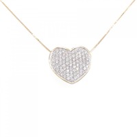 K18PG/K18WG ハート パヴェ ダイヤモンド ネックレス 1.10CT