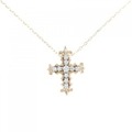 K18PG/PT クロス ダイヤモンド ネックレス 0.10CT