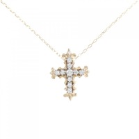 K18PG/PT クロス ダイヤモンド ネックレス 0.10CT