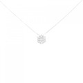 K18WG フラワー ダイヤモンド ネックレス 0.18CT