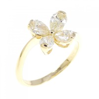 K18YG フラワー ダイヤモンド リング 0.91CT