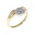 K18YG/PT ハート ダイヤモンド ピンキーリング 0.03CT