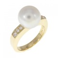 K18YG 白蝶パール リング 9.2mm